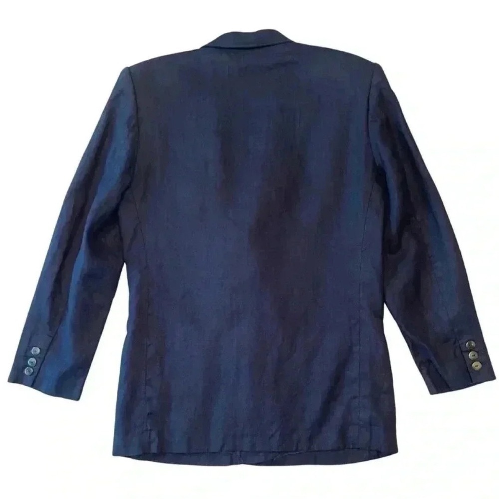 Liz Claiborne Vintage 1980s 100% Linen‎ Navy Blazer | Size 6 | Classic - Picture 8 of 8